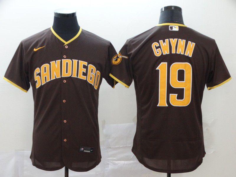 Men San Diego Padres 19 Gwynn brown Nike Elite MLB Jerseys